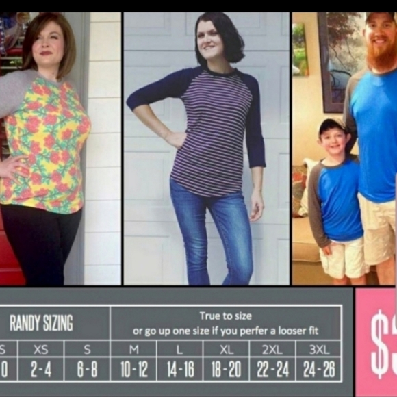 Lularoe M Randy Raglan Baseball T Gray Black Gold Floral Scrolls NWT - Picture 6 of 7